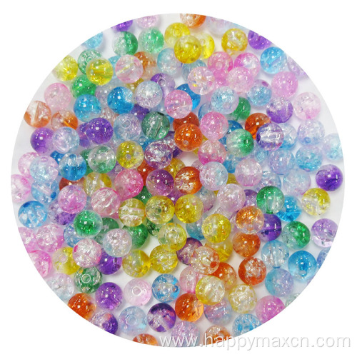 crack round acrylic beads crystal